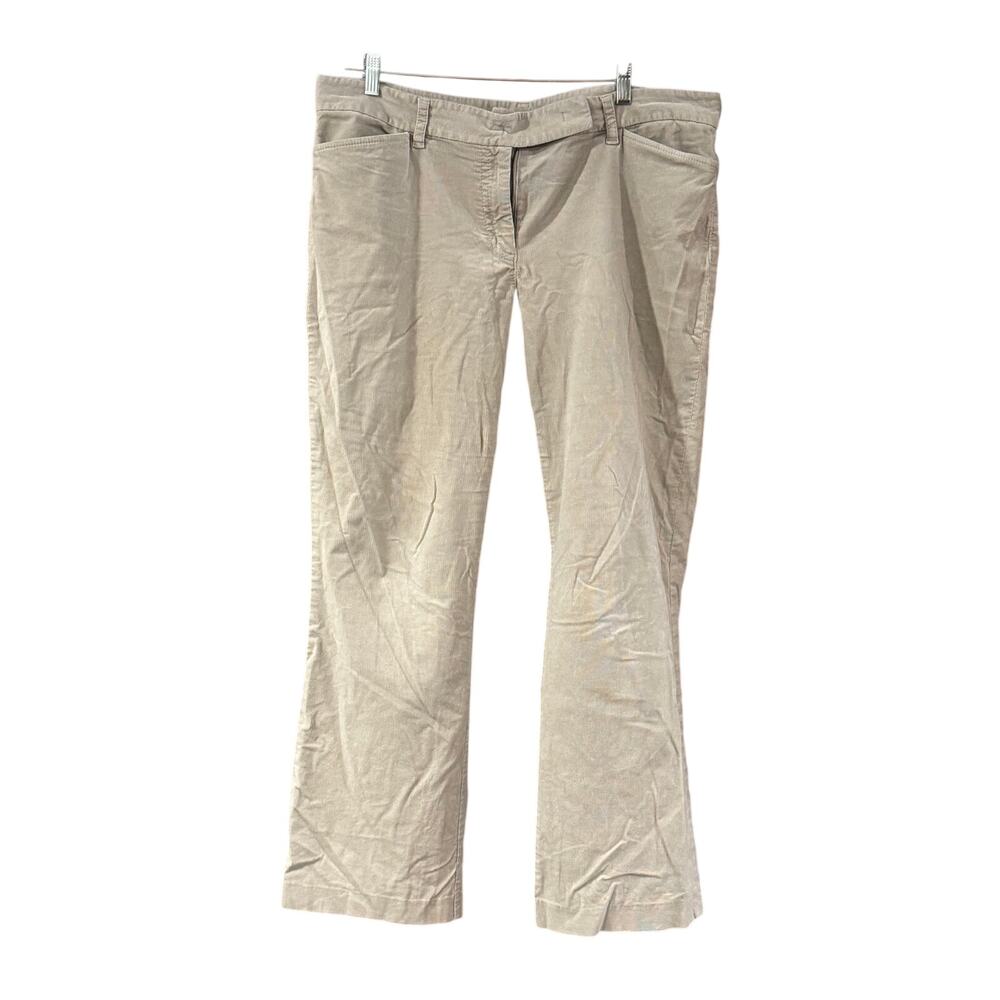 Ann Taylor Women’s Beige Fine Ribbed Stretch Corduroy Bootcut Pants Size 16 31L